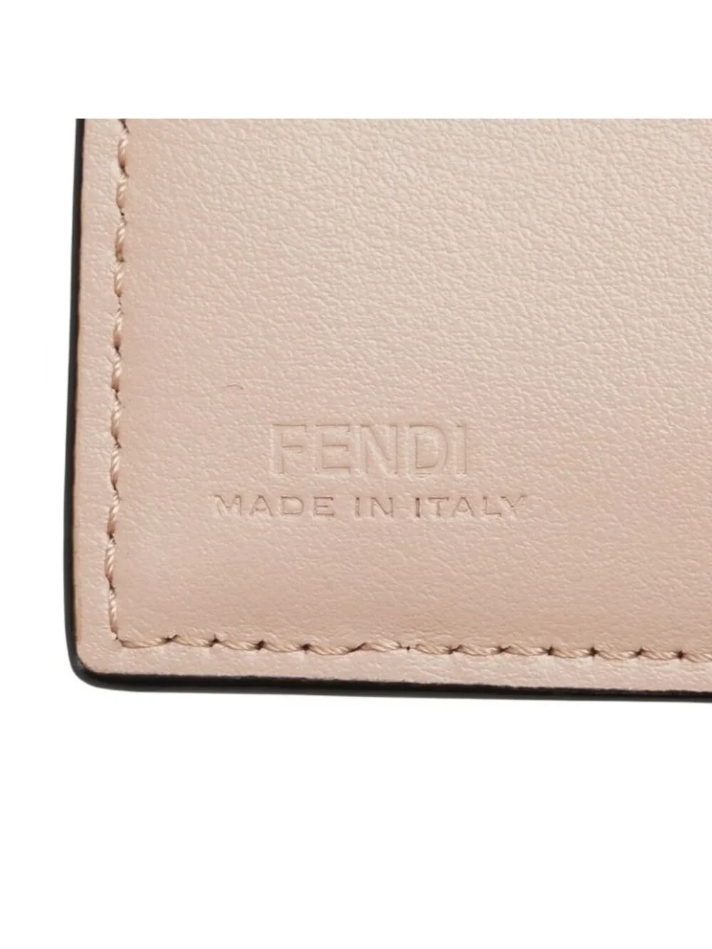 Fendi Logo Bifold Wallet Pink Black Leather